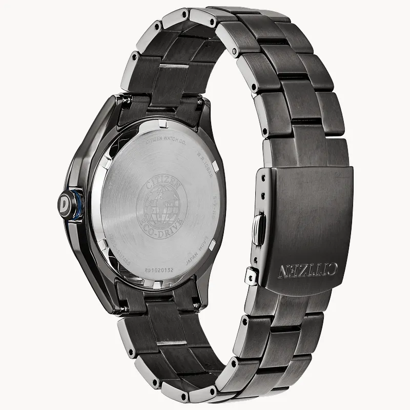 Citizen WDR Eco-Drive Black Blue Dial Stainless Steel Watch Citizen WDR Eco-Drive Black Blue Dial Stainless Steel Watch